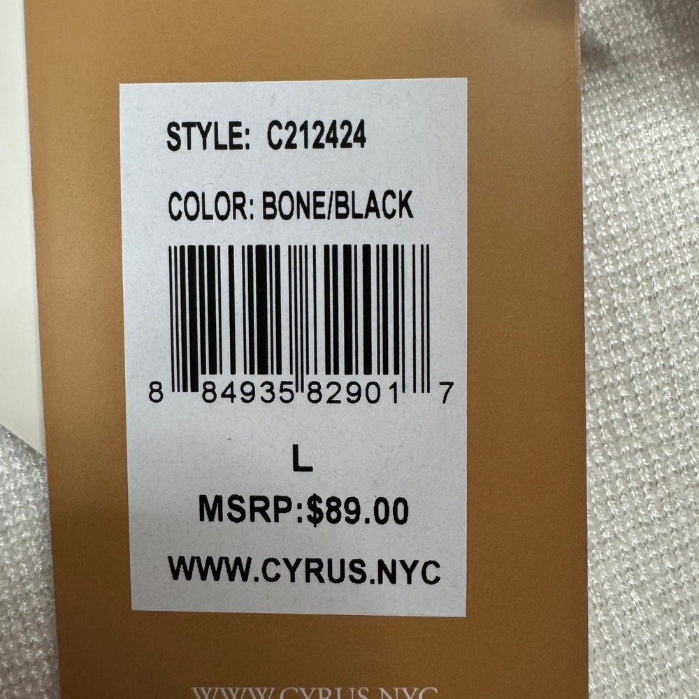NWT Cyrus Cardigan Sweater Women Large Bone White Black V-Neck Button Front - Picture 5 of 12